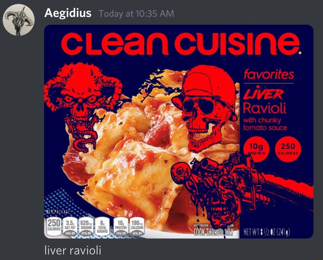 Aegidius Today at 1035 AV g 1 HETWT81207 Uly liver ravioli