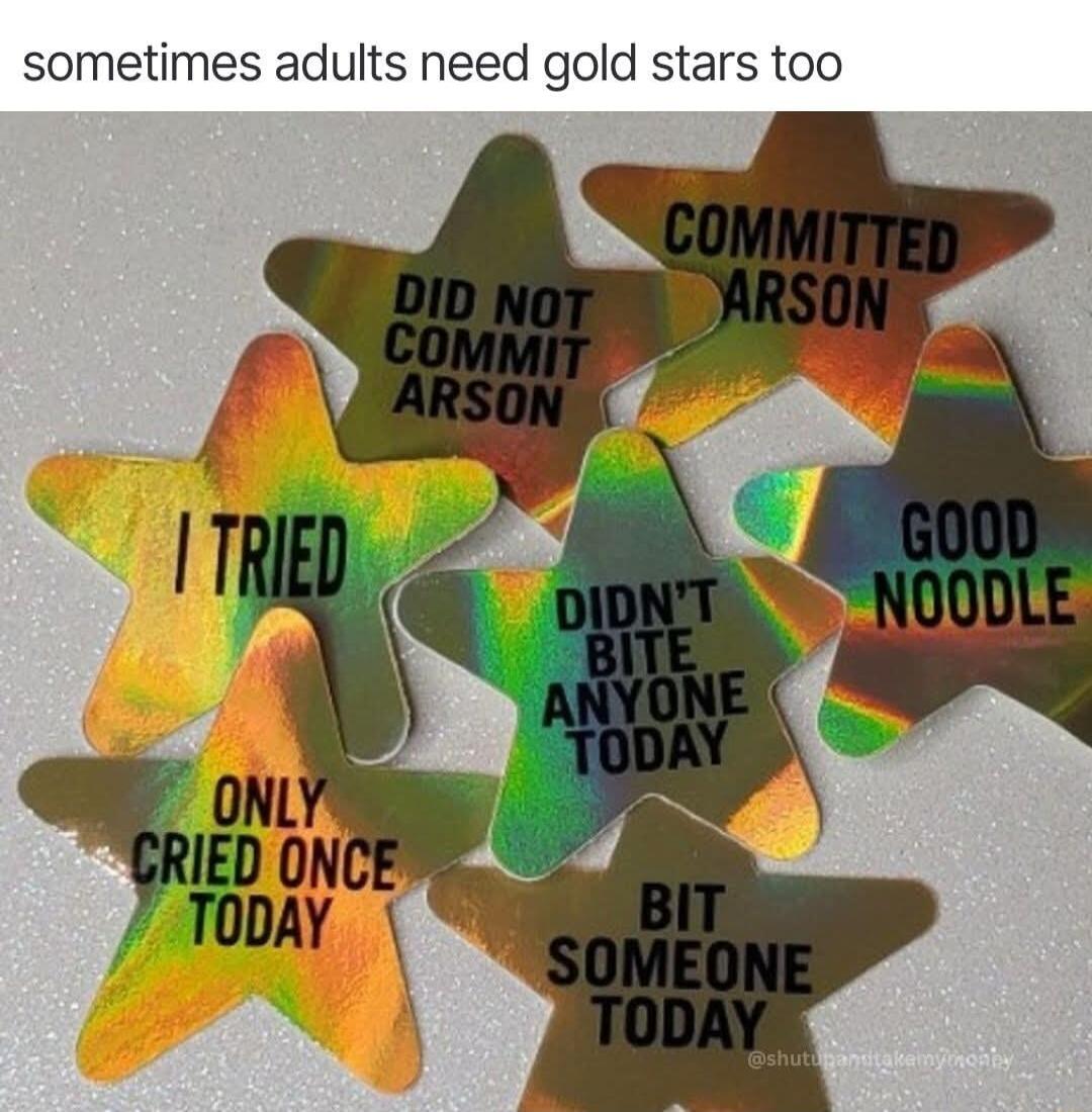 sometimes adults need gold stars too