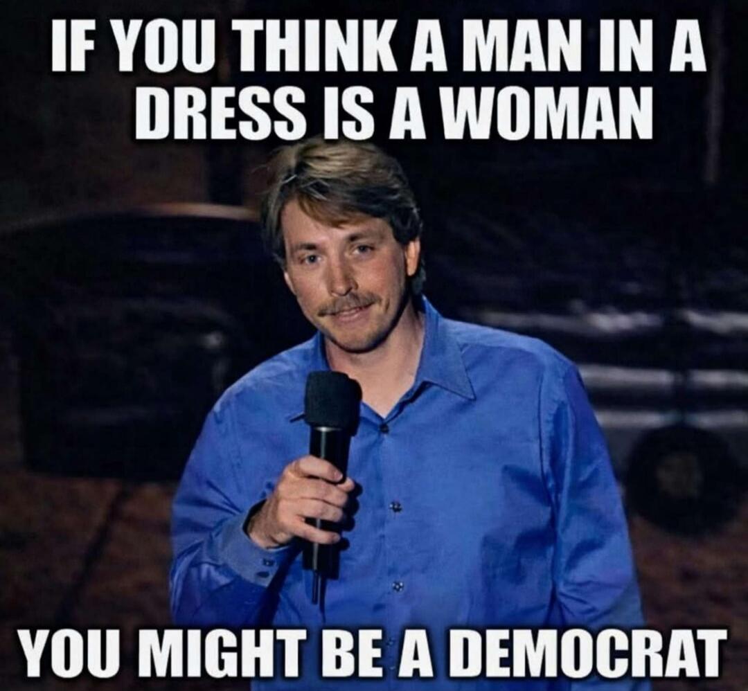 IF YOU THINK A MAN IN A DRESS IS A WOMAN YOU MIGHT BE A DEMOCRAT