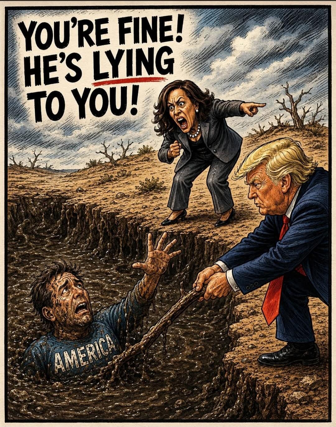 YOU'RE FINE! HE'S LYING TO YOU! AMERICA
