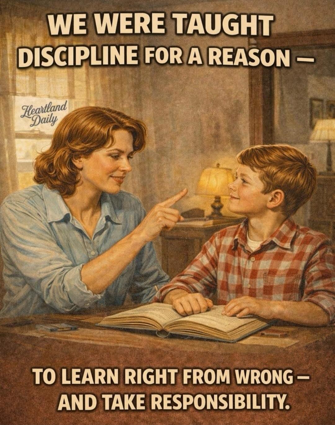 WE WERE TAUGHT DISCIPLINE FOR A REASON - TO LEARN RIGHT FROM WRONG - AND TAKE RESPONSIBILITY. Heartland Daily