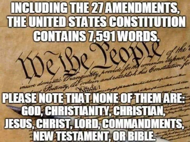 INCLUDINGTHE27 AMENDMENTS THE UNITEDSTATES GONSTITUTION CONTAINS 7591 WORDS 17873 IIIIE THATNONE OFTHEM ARE GOD CHRISTIANITY CHRISTIAN JESUS CHRISTLORD COMMANDMENTS NEW TESTAMENT OR BIBLE