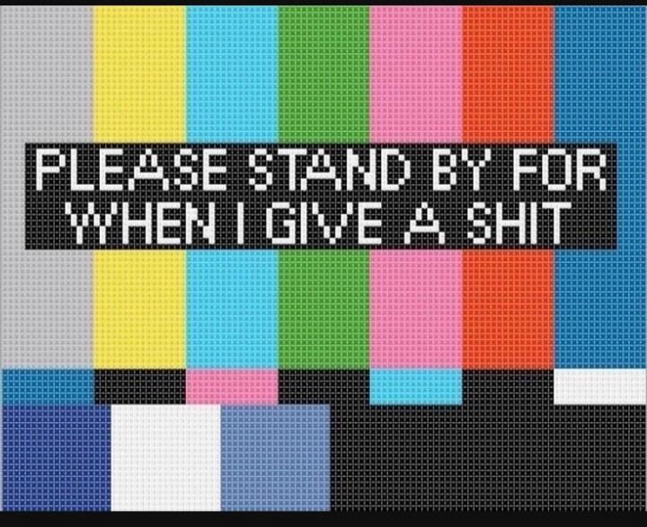 PLEASE STAND BY FOR WHEN I GIVE A SHIT