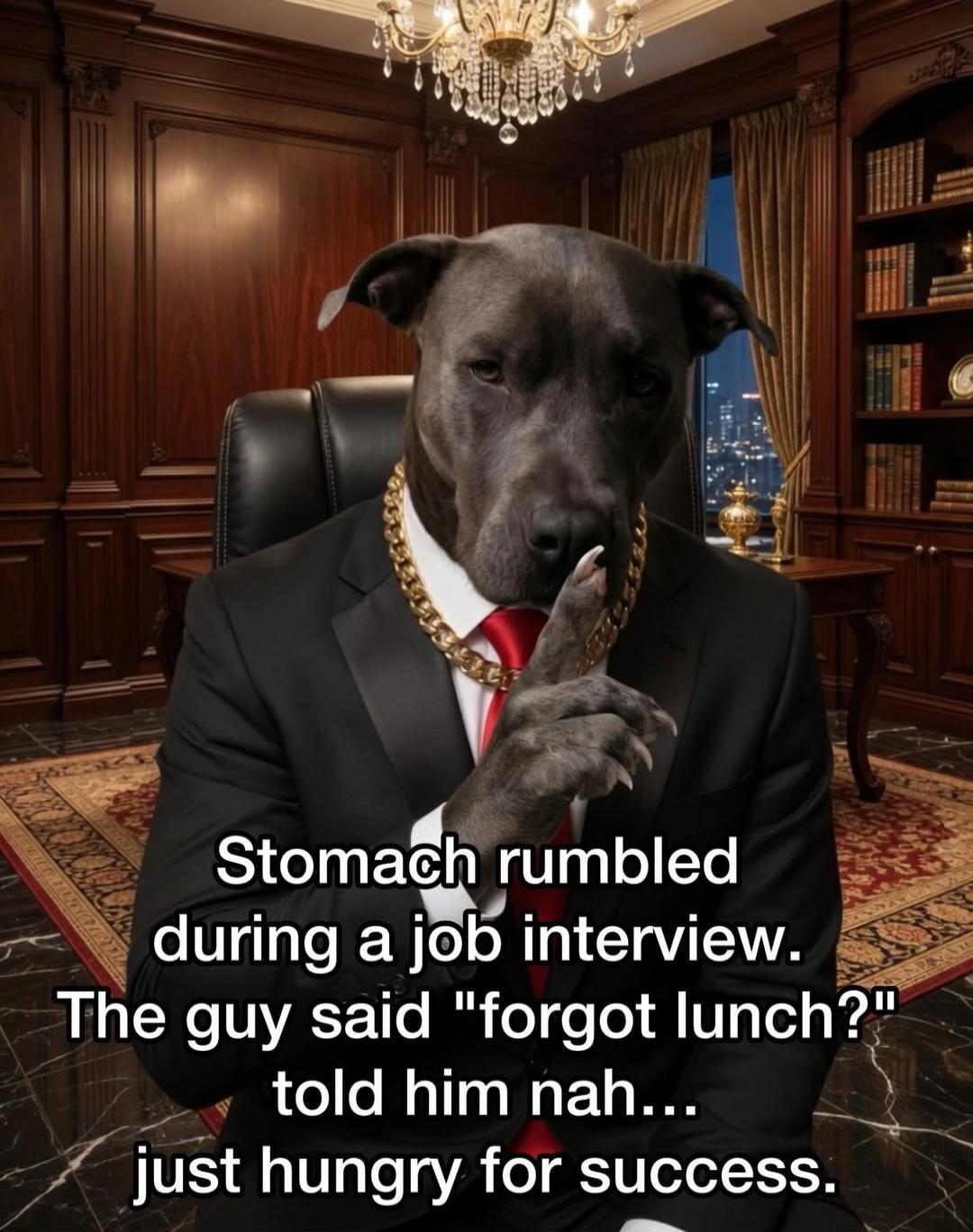 Stomach rumbled during a job interview. The guy said 