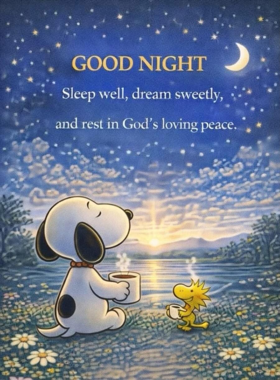 GOOD NIGHT Sleep well, dream sweetly, and rest in God's loving peace.