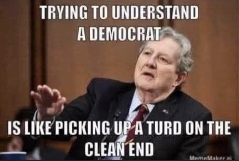 TRYING TO UNDERSTAND A DEMOCRAT IS LIKE PICKING UP A TURD ON THE CLEAN END