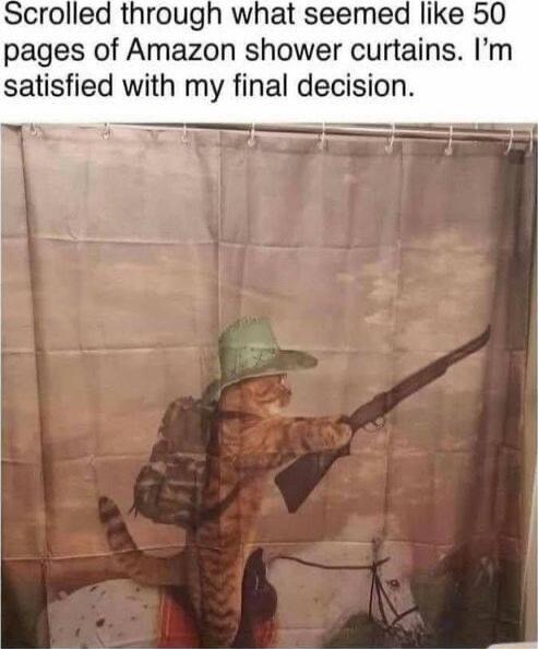 Scrolled through what seemed like 50 pages of Amazon shower curtains Im satisfied with my final decision