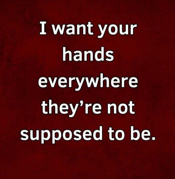 I want your hands everywhere they're not supposed to be.