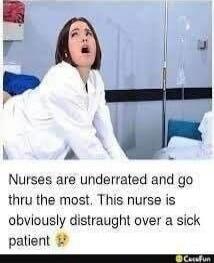 Nurses are underrated and go thru the most. This nurse is obviously distraught over a sick patient 😬