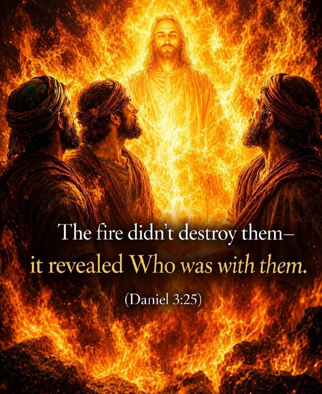 The fire didn't destroy them— it revealed Who was with them. (Daniel 3:25)