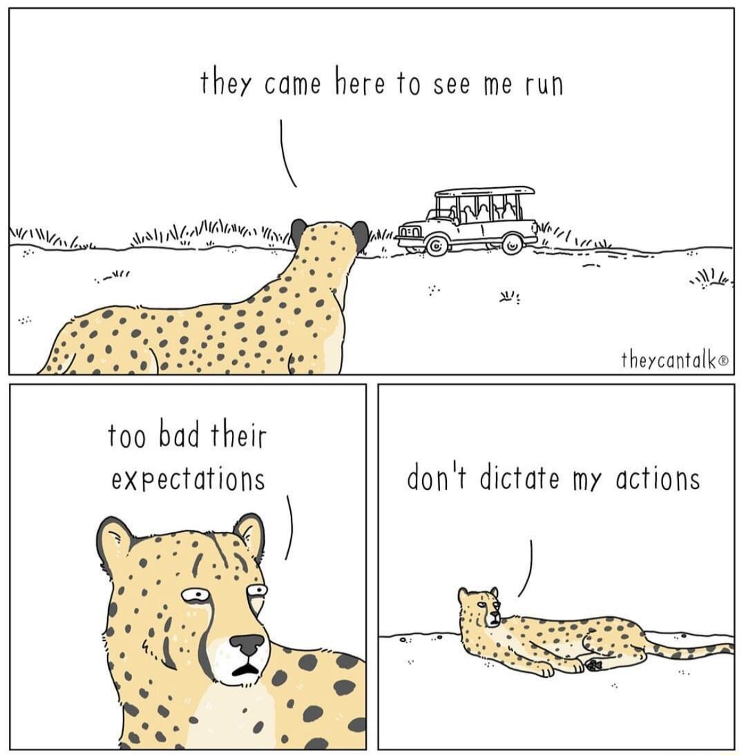 they came here to see me run theycantalk too bad their expectations dont dictate my actions