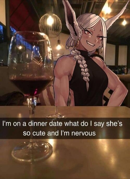 I'm on a dinner date what do I say she's so cute and I'm nervous