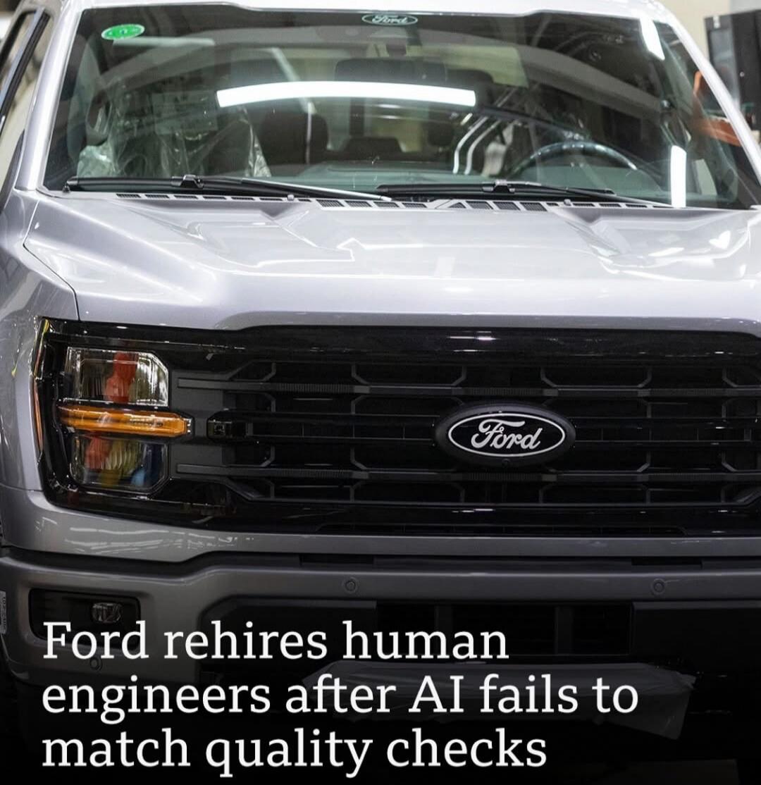 Ford rehires human engineers after AI fails to match quality checks