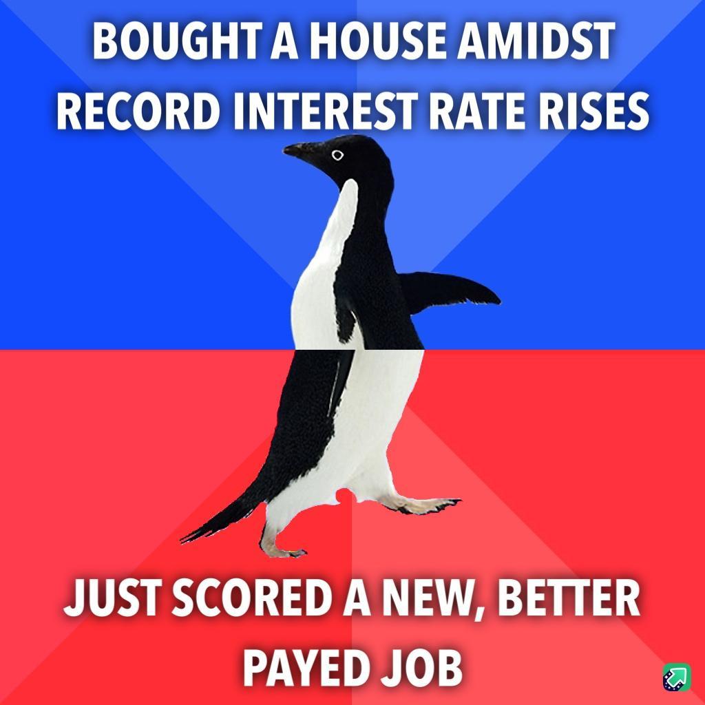 BOUGHT A HOUSE AMIDST RECORD INTEREST RATE RISES JUST SCORED A NEW BETTER PAYED JOB a