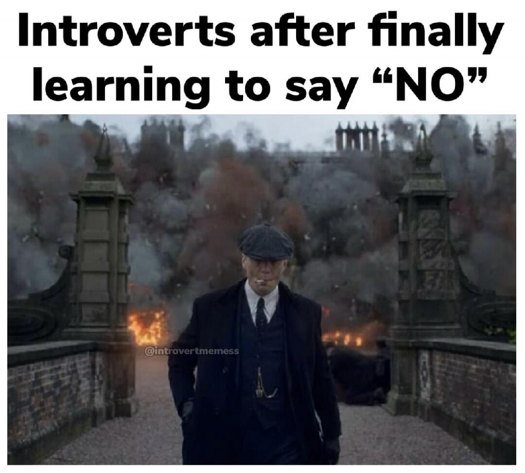 Introverts after finally learning to say 