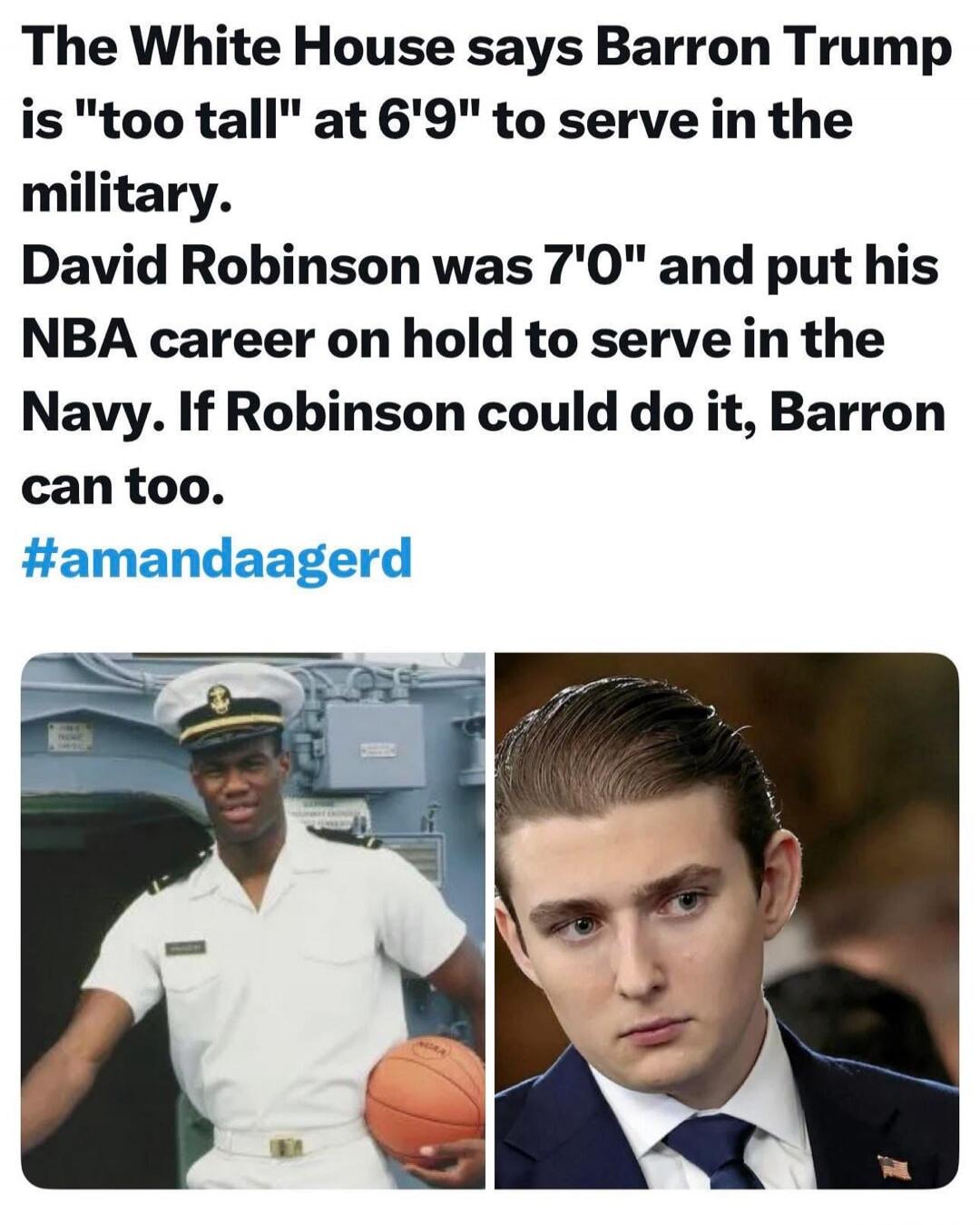 The White House says Barron Trump is 