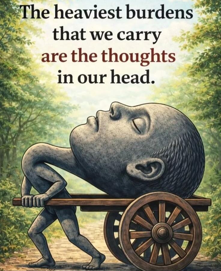 The heaviest burdens that we carry are the thoughts in our head.