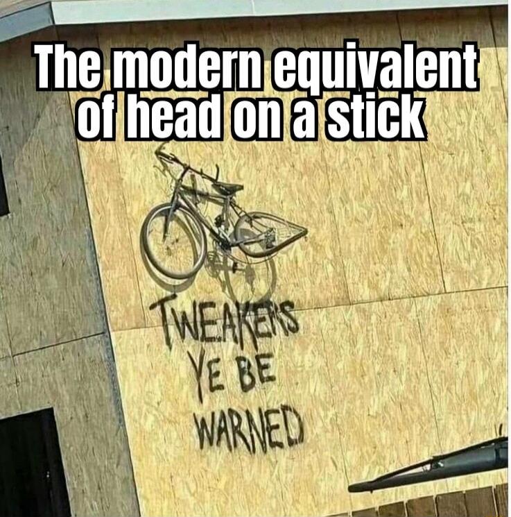 The modern equivalent of head on a stick
TWEAKERS YE BE WARNED