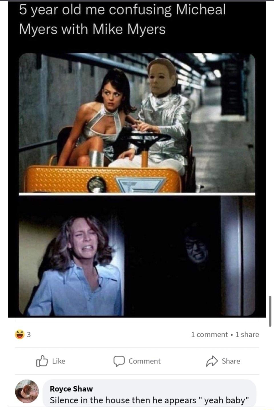 SRV l MualcRelolal VIS a V1V Ied oIF WAVETERI R ITERYIYETES 1 comment 1 share Uf_ Like D Comment Q Share Royce Shaw Silence in the house then he appears yeah baby