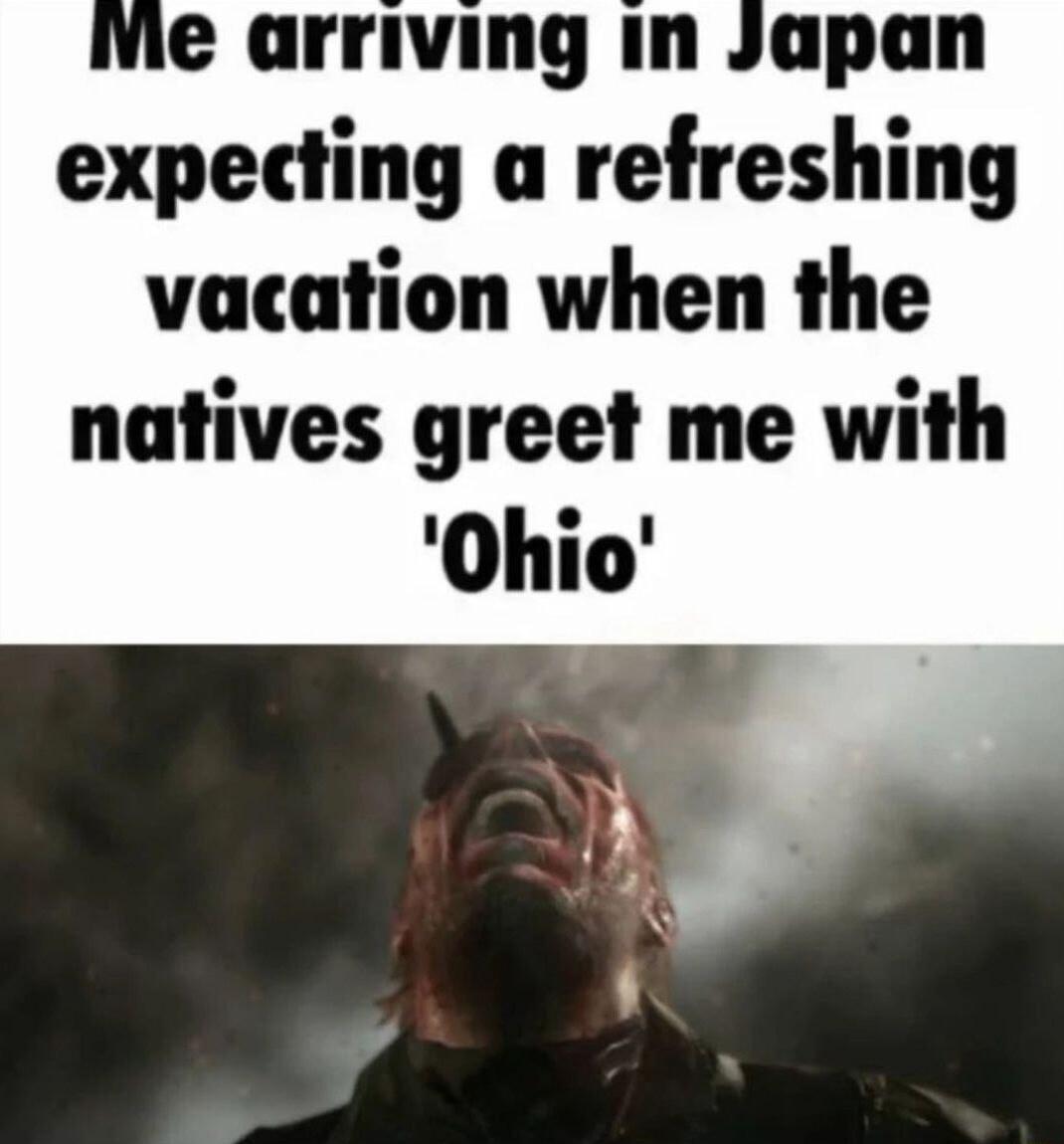 e arriving In Japan expecting a refreshing vacation when the natives greet me with Ohio