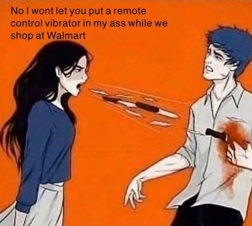 No wont let you put a remote control vibrator in my ass while we shop at Walmart
