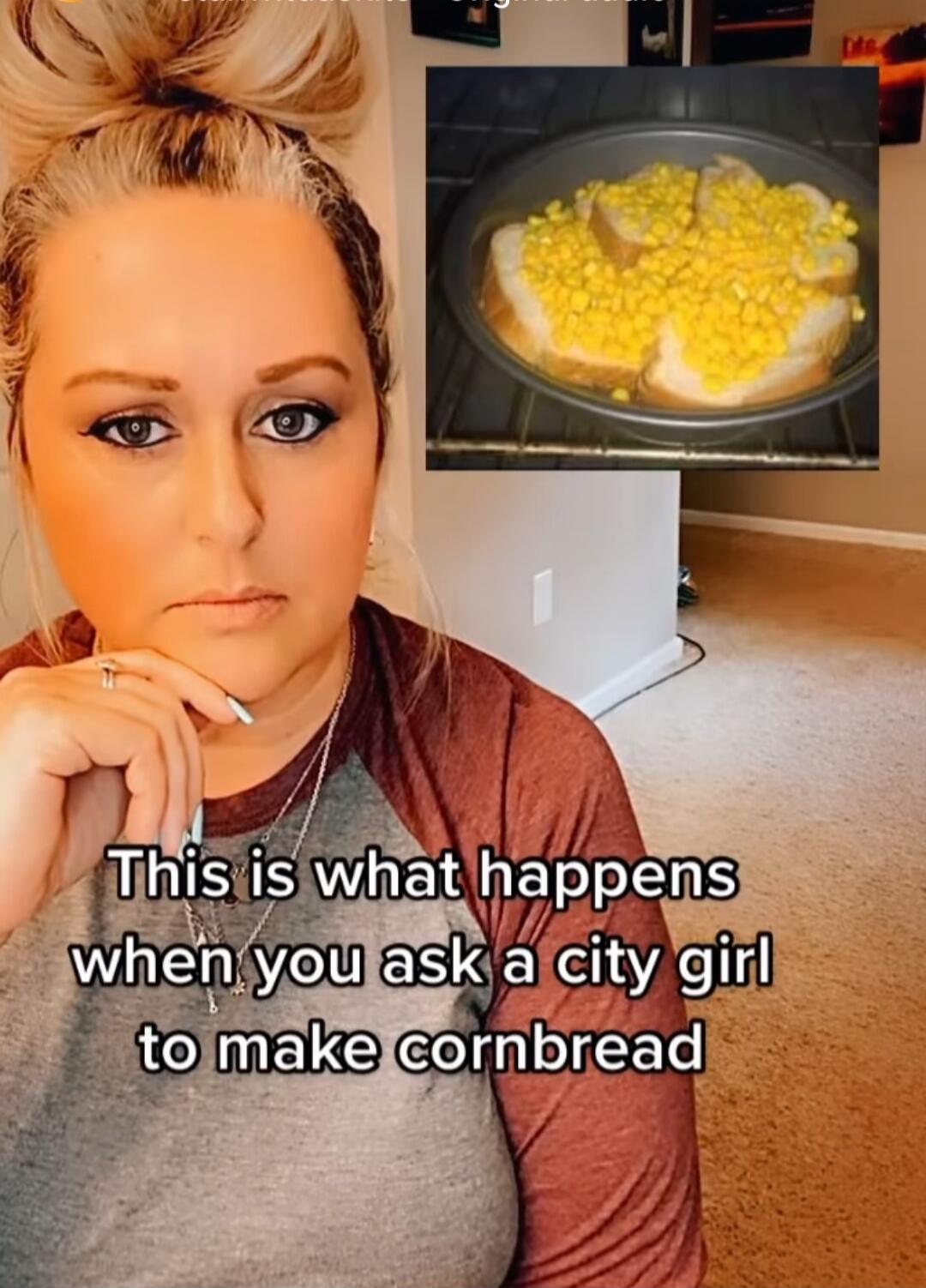 This is what happens when you ask a city girl to make cornbread
