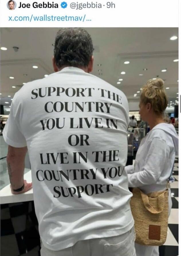 SUPPORT THE COUNTRY YOU LIVE IN OR LIVE IN THE COUNTRY YOU SUPPORT