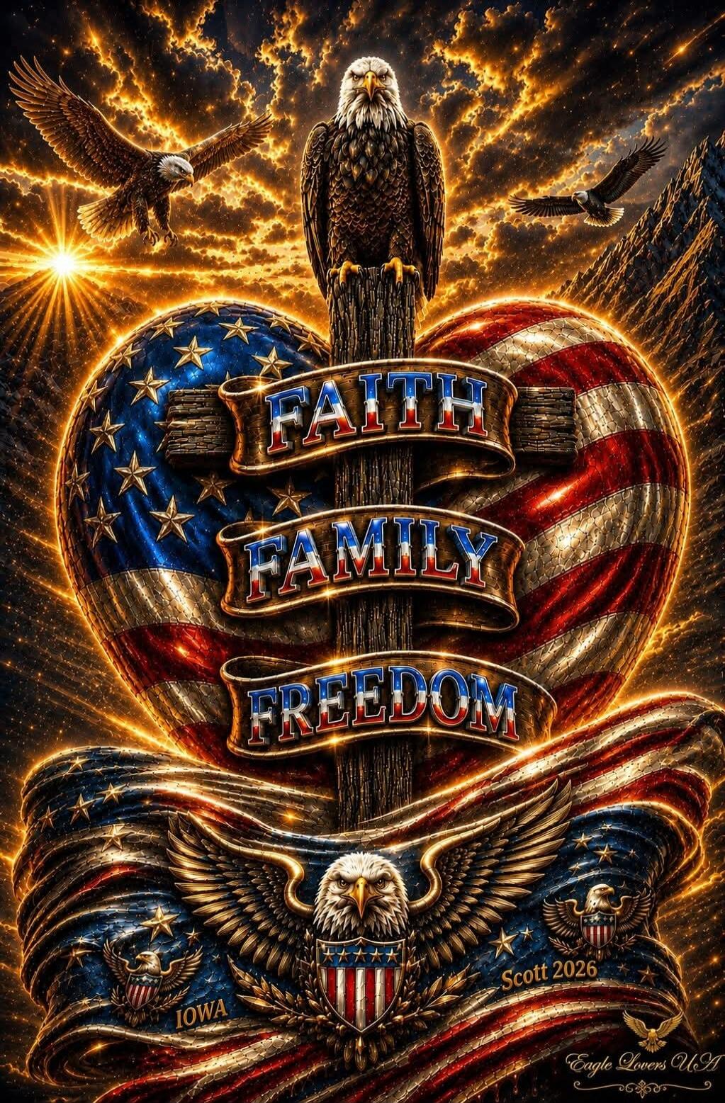 FAITH FAMILY FREEDOM IOWA Scott 2026 Eagle Lovers USA