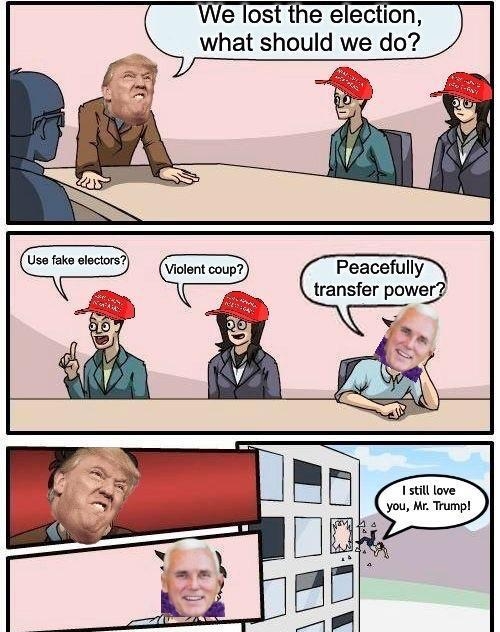 We Tost the election what should we do 3 Peacefully transfer power you M Tumpl