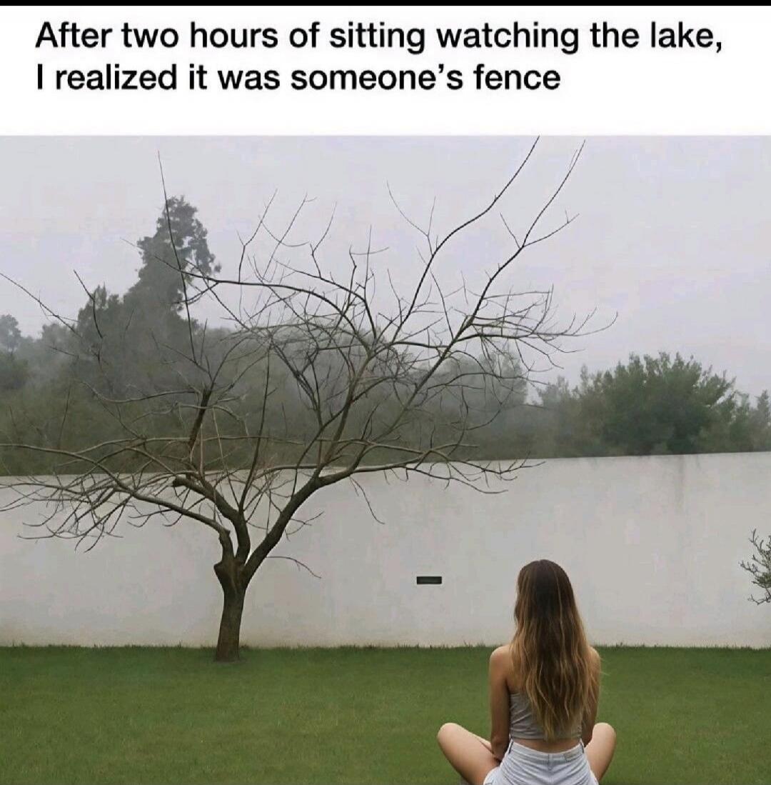 After two hours of sitting watching the lake, I realized it was someone's fence