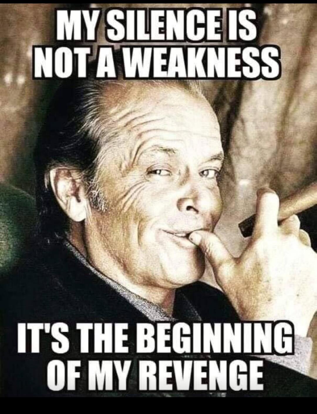 MY SILENCE IS NOT A WEAKNESS IT'S THE BEGINNING OF MY REVENGE