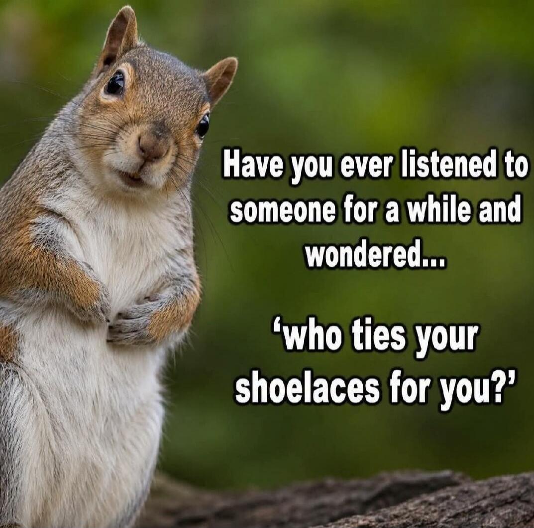 Have you ever listened to someone for a while and wondered... 'who ties your shoelaces for you?'