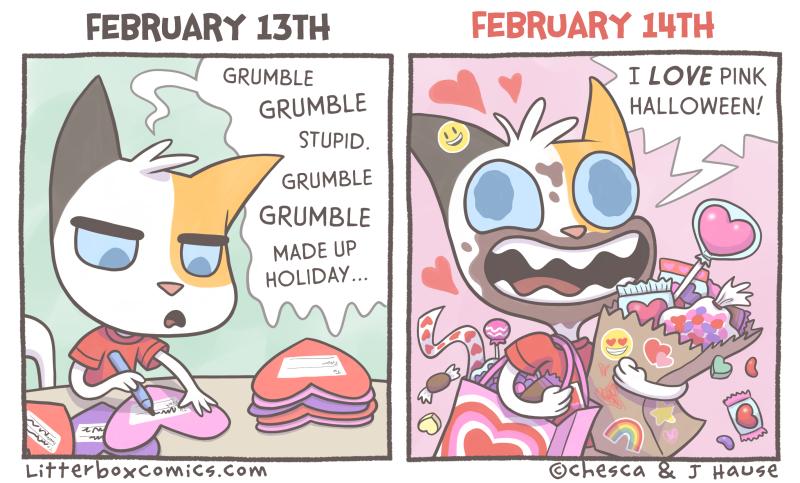 FEBRUARY 13TH GRUMBLE GRUMBLE STUPID GRUMBLE GRUMBLE LOVE PINK HALLOWEEN