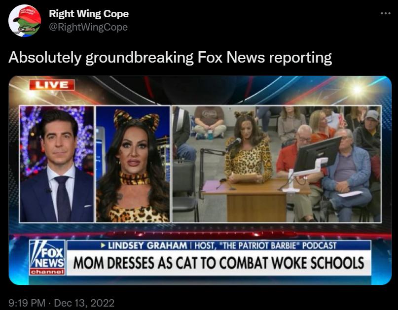 C Right Wing Cope Absolutely groundbreaking Fox News reporting