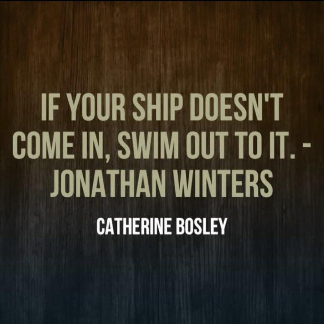 IF YOUR SHIP DOESN'T COME IN, SWIM OUT TO IT. - JONATHAN WINTERS CATHERINE BOSLEY