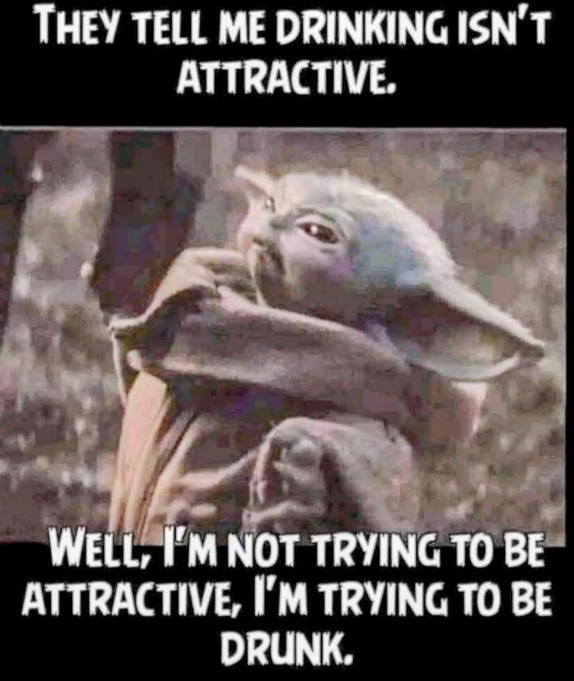 THEY TELL ME DRINKING ISN'T ATTRACTIVE. WELL, I'M NOT TRYING TO BE ATTRACTIVE, I'M TRYING TO BE DRUNK.