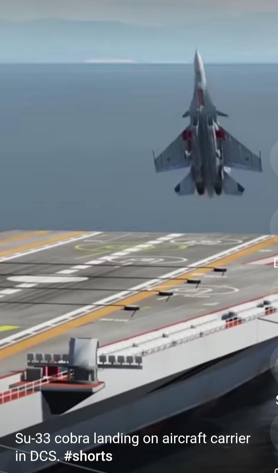 Su-33 cobra landing on aircraft carrier in DCS. #shorts