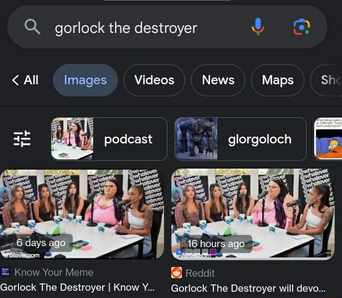 Q_ gorlock the destroyer y Al Images Videos News Maps Sh poceast 1 gersioen g o Mk Know Your Meme Gorlock The Destroyer Know Y Gorlock The Destroyer will devo