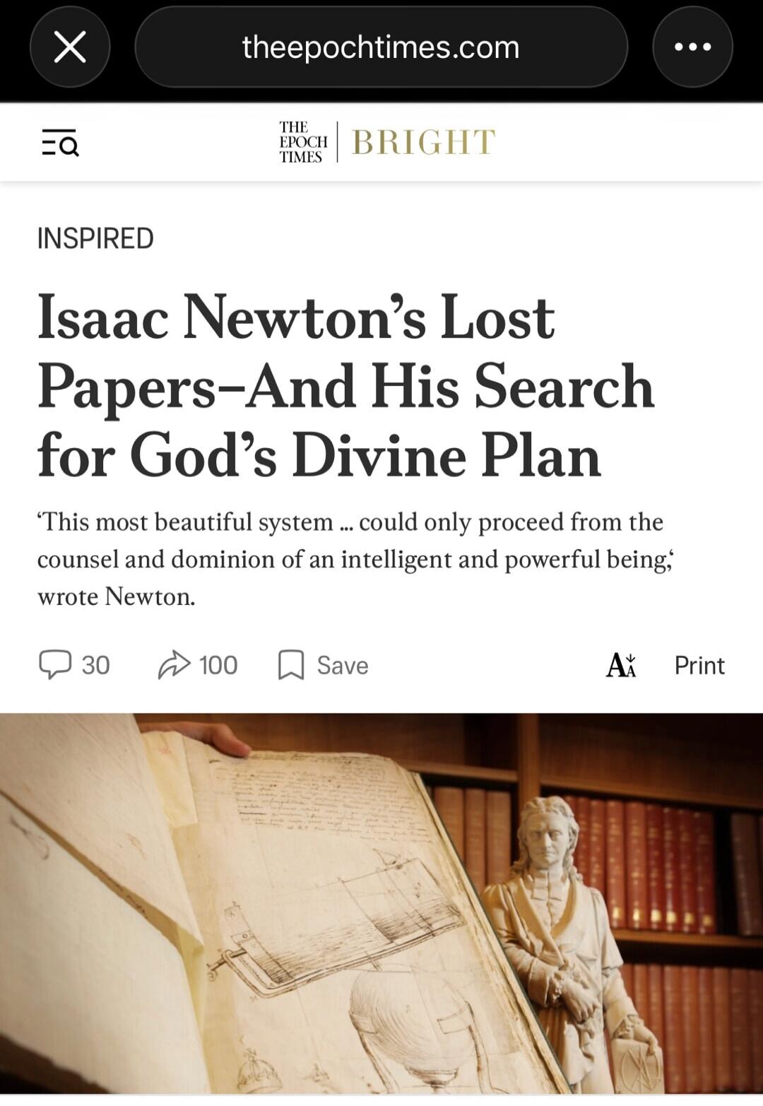 Isaac Newton’s Lost Papers—And His Search for God’s Divine Plan ‘This most beautiful system ... could only proceed from the counsel and dominion of an intelligent and powerful being,’ wrote Newton.