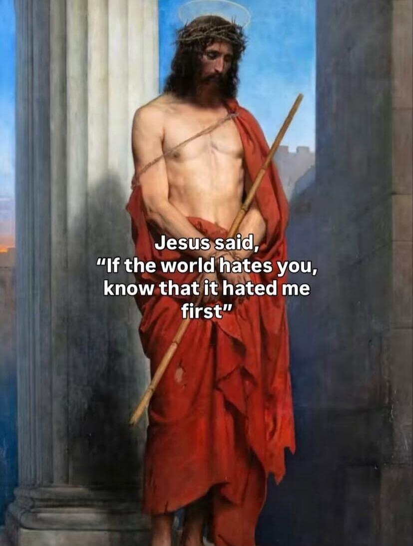 Jesus said, 'If the world hates you, know that it hated me first'