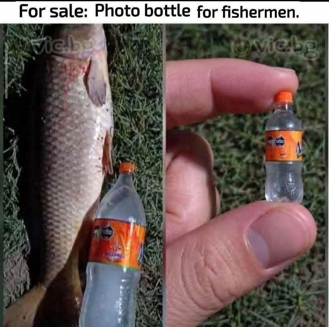 For sale: Photo bottle for fishermen.