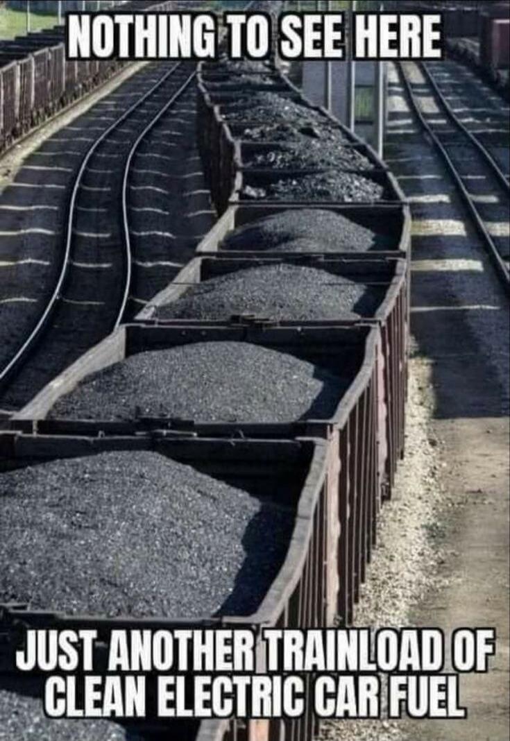 NOTHING TO SEE HERE JUST ANOTHER TRAINLOAD OF CLEAN ELECTRIC CAR FUEL