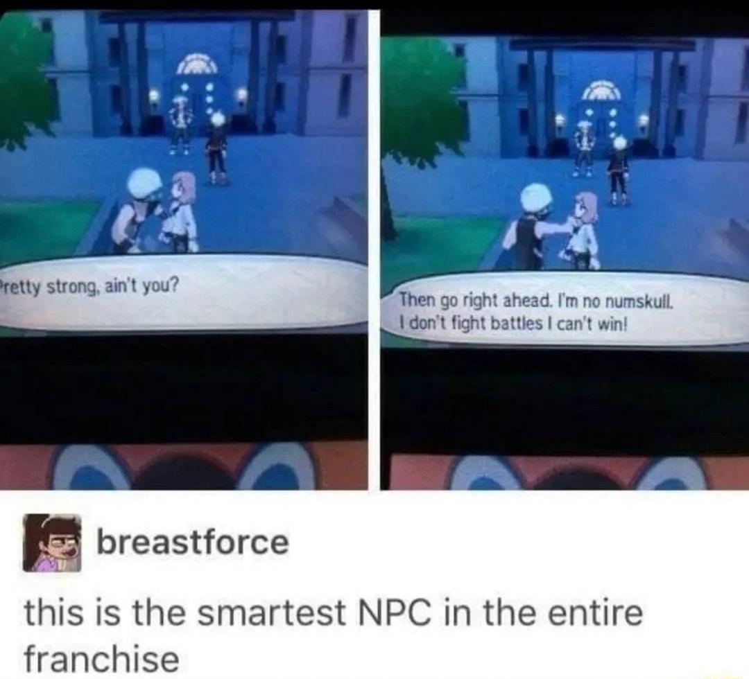 this is the smartest NPC in the entire franchise
