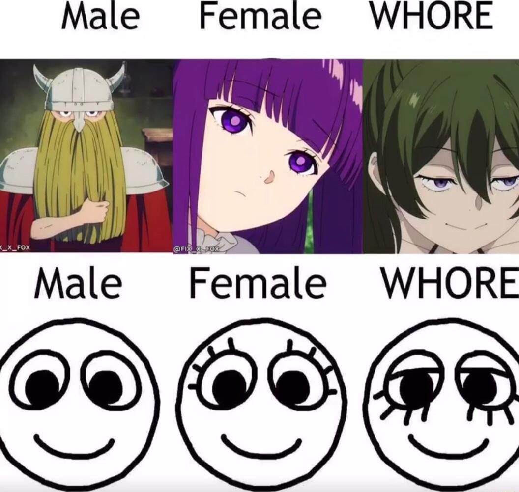 Male Female WHORE Male Fmale WEORE e
