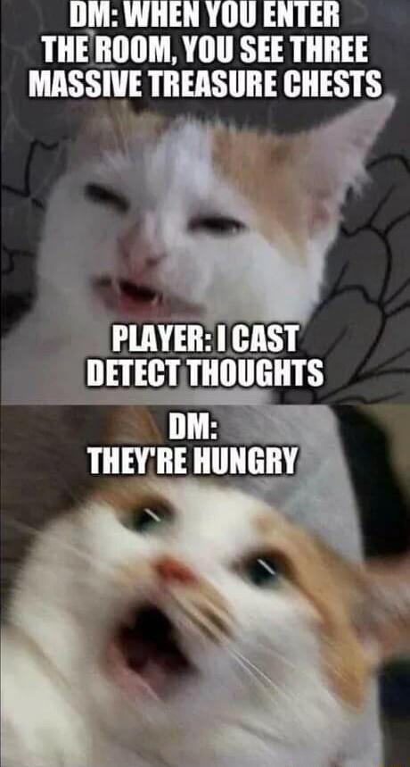 DM WHEN YOU ENTER THEROOM YOU SEE THREE MASSIVE TREASURE CHESTS