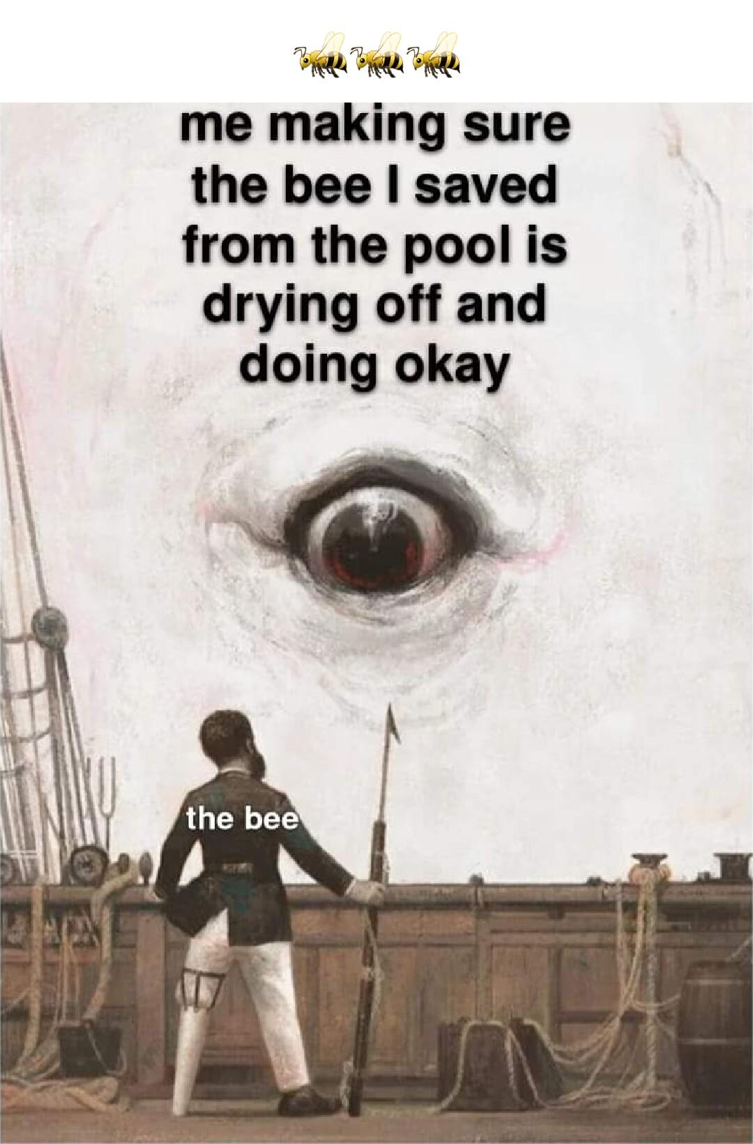 e me making sure the bee saved from the pool is drying off and doing okay