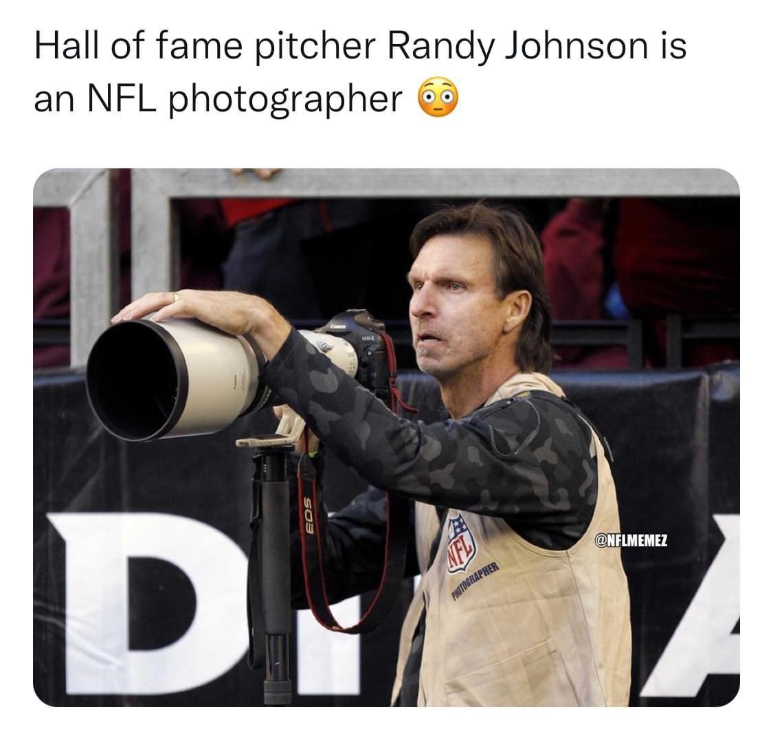 Hall of fame pitcher Randy Johnson is an NFL photographer