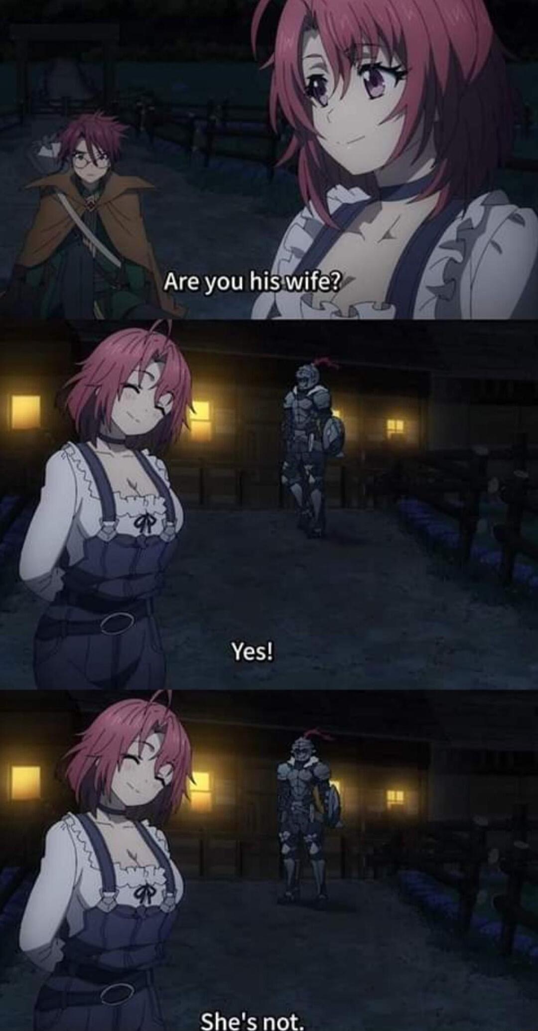 L Ny Are you hisiwife b Shes not