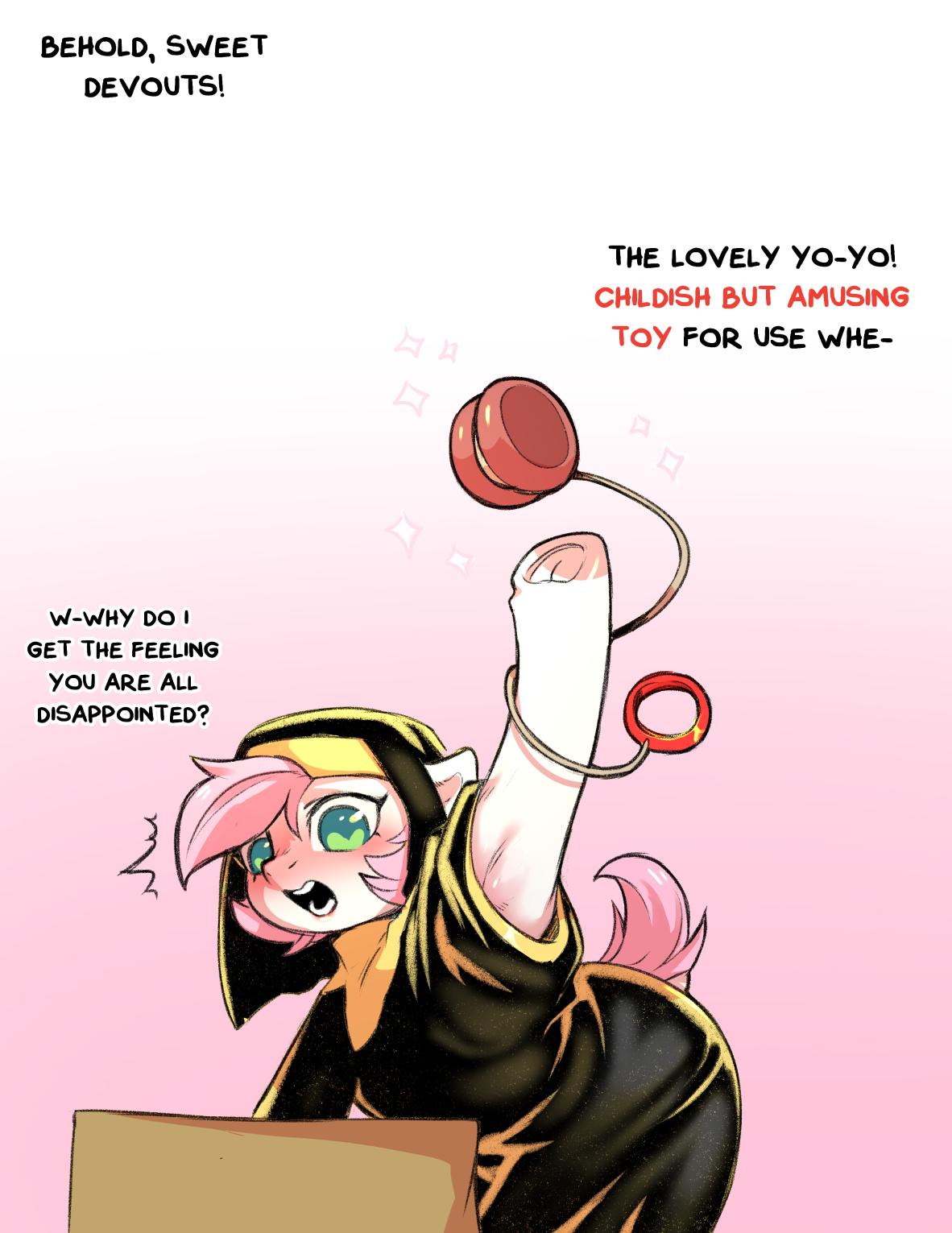 BEHOLD SWEET DEVOUTS THE LOVELY YO Yo CHILDISH BUT AMUSING TOY FOR USE WHE W why 00 1 GET ThE FEELNG YoU ARE AL DISAPPONTED