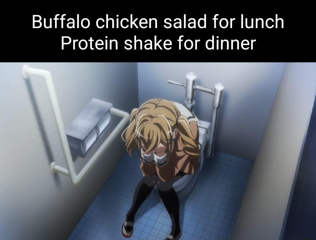 Buffalo chicken salad for lunch Protein shake for dinner